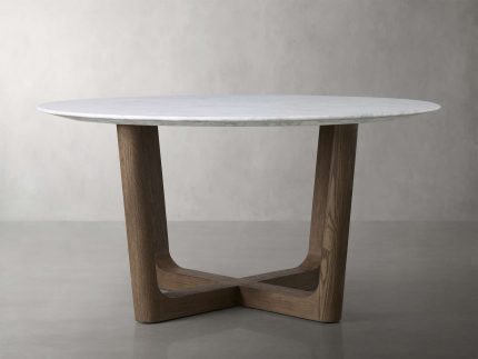 Saint Germain Round Stone Dining Table with Rennes Base