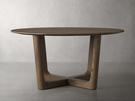 Saint Germain Round Wood Dining Table with Rennes Base