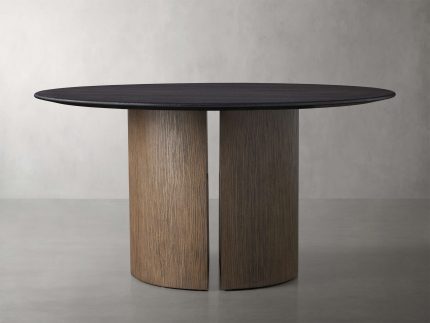 Saint Germain Round Wood Dining Table with Dauphine Base