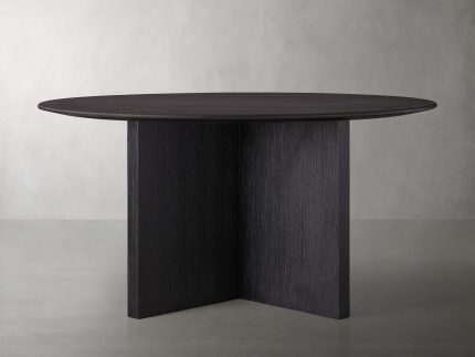 Saint Germain Round Wood Top Dining Table with Wood Clement Base
