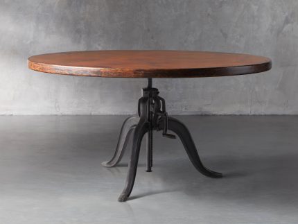 Recycled Metal Dining Table with Edison Base