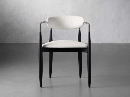 Jagger Dining Arm Chair in Black with Antique Pewter