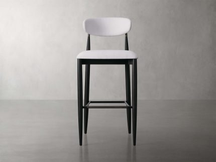 Jagger Armless Stool in Black with Antique Pewter