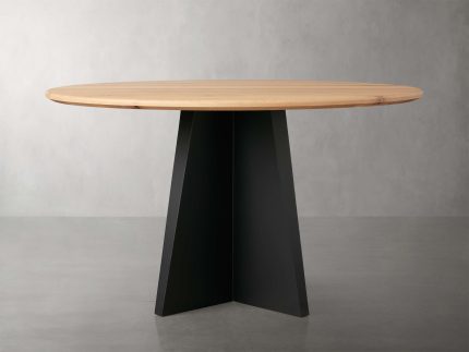 Jacob Round Dining Table with Vertex Base in Flax