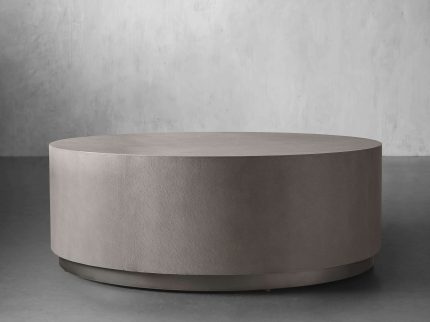 Malone Round Plinth Coffee Table in Manta