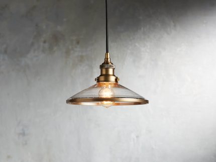 Industrial Flare Pendant in Antiqued Brass