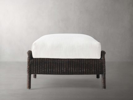 Nantucket Sunroom Ottoman in Eden Snow