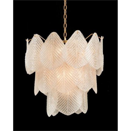 John Richard Frosted Glass Nine-Light Chandelier