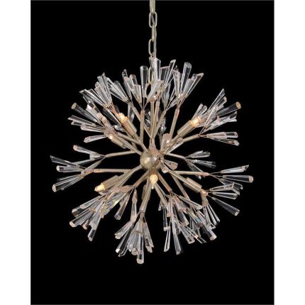 John Richard Luna: Crystal Wand Branched Eight-Light Pendant Chandelier