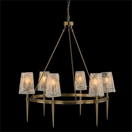 John Richard Coffee Bronze Torch Six-Light Chandelier