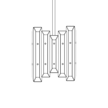 American Brass And Crystal Alabaster Prism Linear 10 Inch 3 Light Linear Suspension Light Cp474046