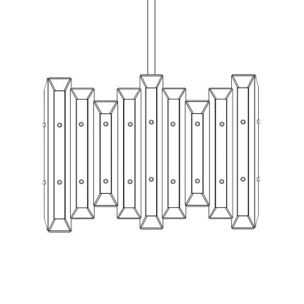 American Brass And Crystal Alabaster Prism Linear 17 Inch 4 Light Linear Suspension Light Cp474047