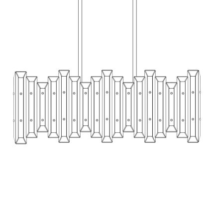 American Brass And Crystal Alabaster Prism Linear 30 Inch 6 Light Linear Suspension Light Cp474048