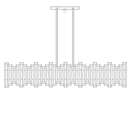 American Brass And Crystal Alabaster Prism Linear 56 Inch 12 Light Linear Suspension Light Cp474050