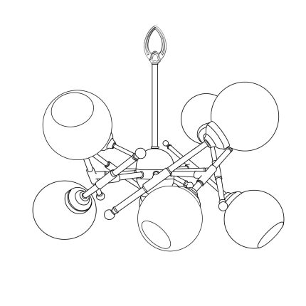 American Brass And Crystal Alabaster Globes 8 Light Chandelier Cp474055