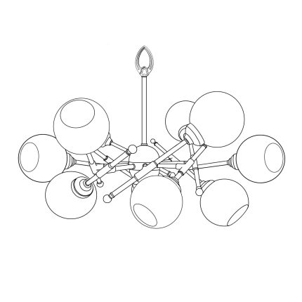 American Brass And Crystal Alabaster Globes 10 Light Chandelier Cp474056