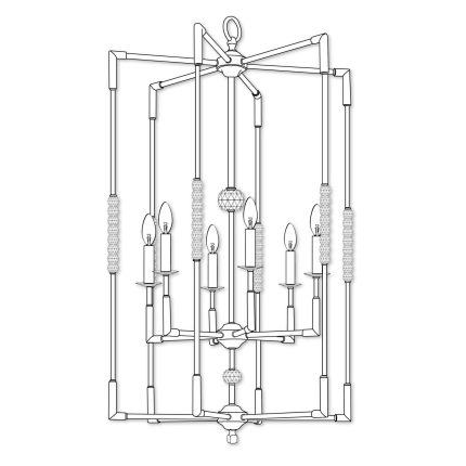 American Brass And Crystal Magro 6 Light Chandelier Cp232342