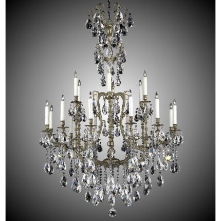 American Brass And Crystal Parisian 18 Light Chandelier Cp382924