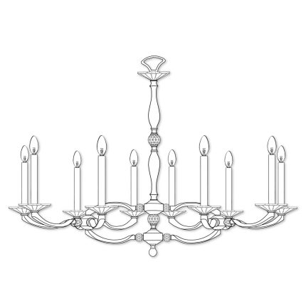 American Brass And Crystal Kensington 19 Inch 10 Light Linear Suspension Light Cp270691