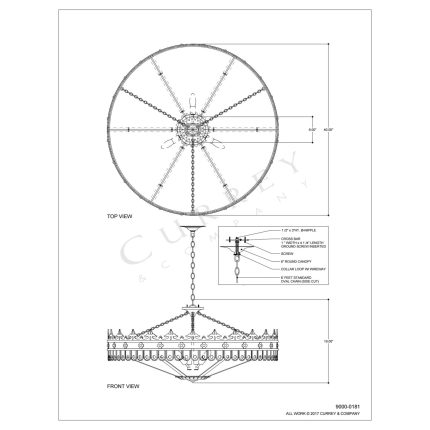 Currey And Company Berkeley 40 Inch 6 Light Chandelier Cp112623