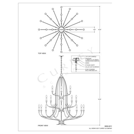Currey And Company Folgate 56 Inch 28 Light Chandelier Cp112655