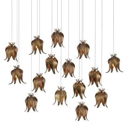 Currey And Company Iota 52 Inch 15 Light Led Linear Suspension Light Cp779266