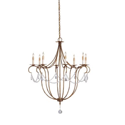 Currey And Company Crystal Lights 31 Inch 8 Light Chandelier Cp119621