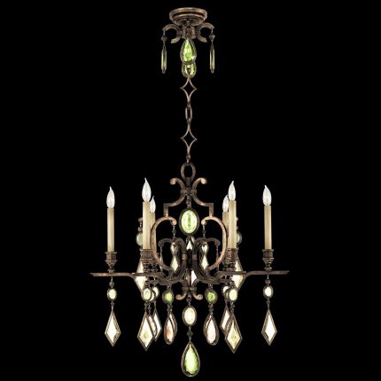 Fine Art Lamps Encased Gems 29 Inch 6 Light Chandelier Cp98528
