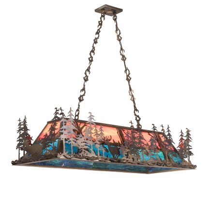 Meyda Lighting Deer At Dusk 50 Inch 9 Light Linear Suspension Light Cp18320