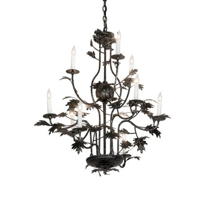 Meyda Lighting Oak Leaf 36 Inch 3 Light Chandelier Cp744296