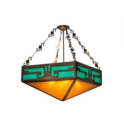 Meyda Lighting Southwest Mission 34 Inch 4 Light Semi Flush Mount Cp119173